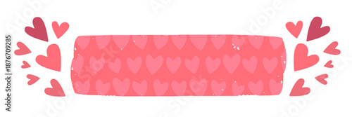 Pink Valentines day speech bubble with hearts. Valentines day banner, poster, social media post layout, quiz backdrop, square banner design template set. abstract pink love shape