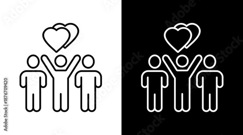 Community Support  White Icon Set Design