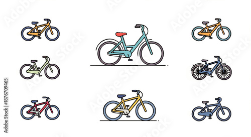 A Collection of Diverse Bicycle Designs and Styles for Various Purposes