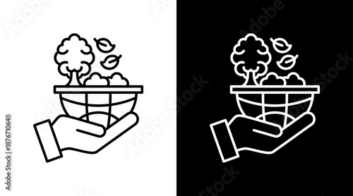 Go Green White Icon Set Design