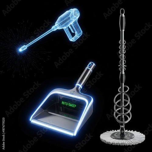 Cleaning Tools Hologram Dustpan Mop Pressure Washer.