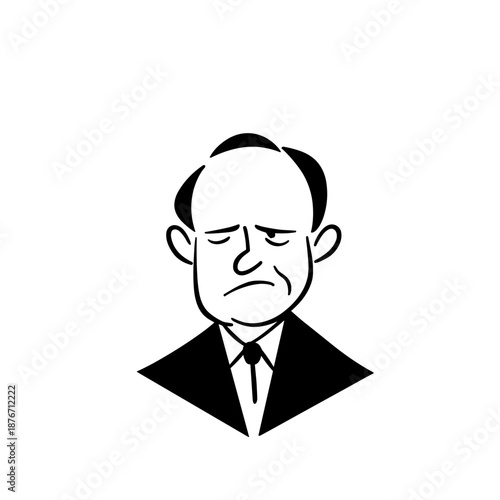 President. President simple black and white line art vector logo