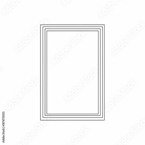 A simple, clean line art illustration of a rectangular frame with multiple concentric borders, suitable for design elements or decorative purposes.