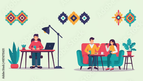 Two people enjoying leisure activities in a relaxed setting