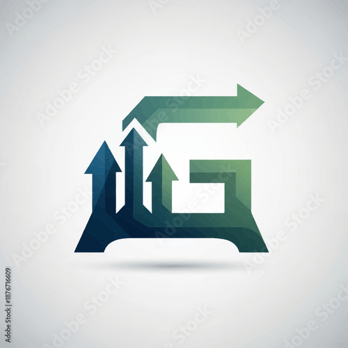 Abstract Letter G Logo Design with Arrows Representing Growth, Progress, and Business Success