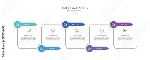 Vector Infographic label design template with icons and 5 options or steps. for your business data. Vector Illustration.
