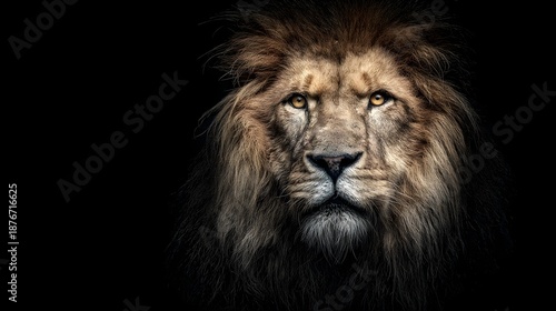 Wallpaper Mural Powerful Male Lion Side Profile with Intense and Dramatic Rim Lighting Torontodigital.ca