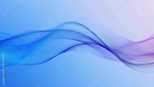 Wallpaper Mural Purple-BlueWaveLineonSoftBlueGradient Torontodigital.ca