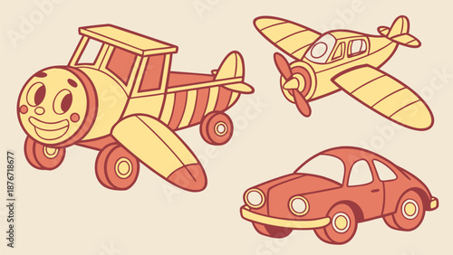 Vintage toy vehicles for kids playtime fun and imagination