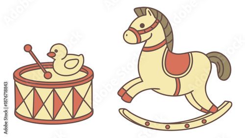 Vintage toys for joyful childhood moments and playful nursery decor