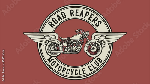 Road Reapers Motorcycle Club Emblem with Wings.
