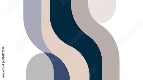 Modern abstract design with wavy lines in soothing colors