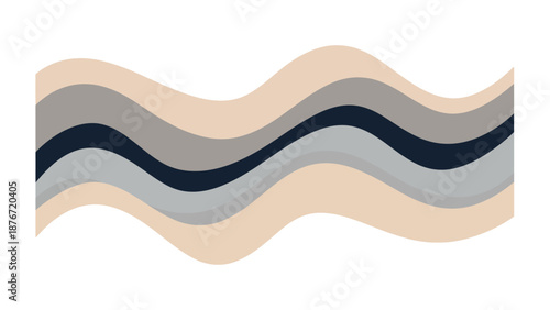 Modern wavy lines in soothing beige, grey, and navy blue colors