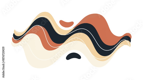 Vibrant wavy lines in earthy tones on white background