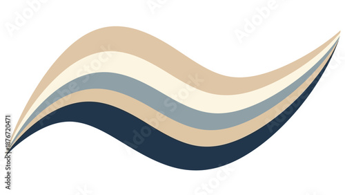 Modern wavy abstract design with beige, blue, and gray hues