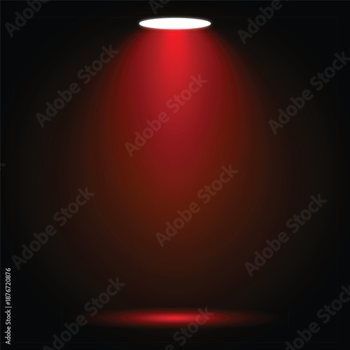 Red glowing light bulb on dark background with fiery bright design