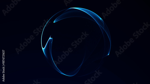 Bright blue and purple plasma energy orb with smooth glowing gradients and flowing light, abstract futuristic digital sphere on dark background.