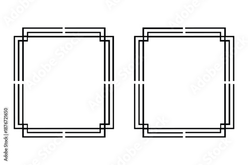 Abstract geometric shapes with intersecting lines isolated on white background, Vector