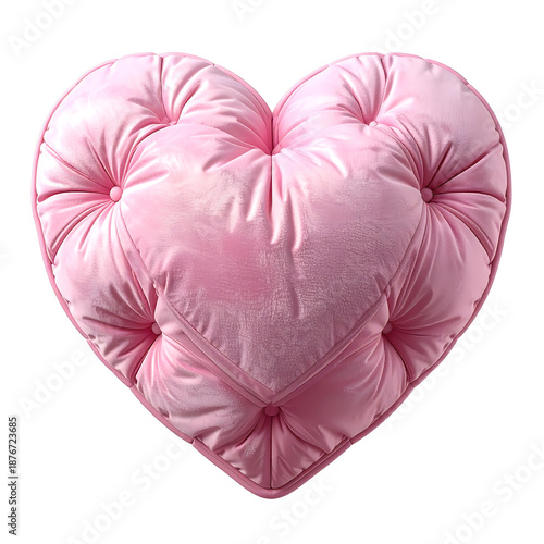 Pink heart pillow tufted velvet cushion romantic plush decor cozy soft valentines