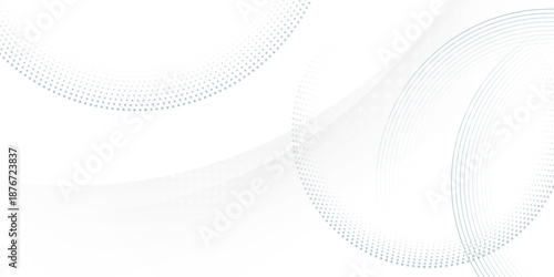 Abstract white background with blue circle rings. Digital future technology concept. vector illustration.