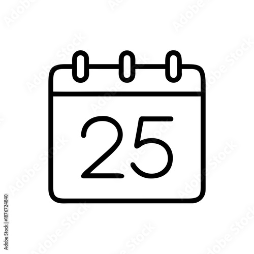 Calendar Date Twenty Five Icon