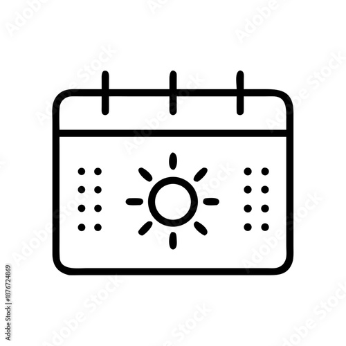 Sunny Weather Calendar Icon