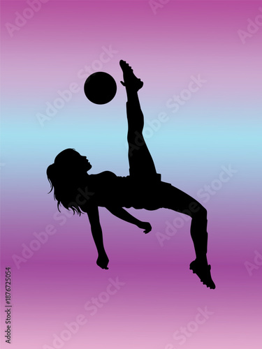 Silhouette of a female football player