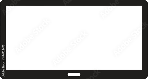 Simple flat icon illustration of a widescreen television or monitor display