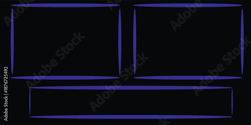 Spray paint frames, colour brush stencil graffiti borders square and rectangular shapes. Grunge airbrush texture, inky contour blue splashes and drips, isolated Vector set