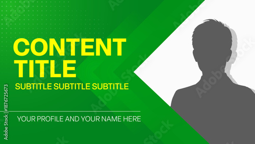 緑色背景のビジネスサムネイルテンプレート、ベクター素材