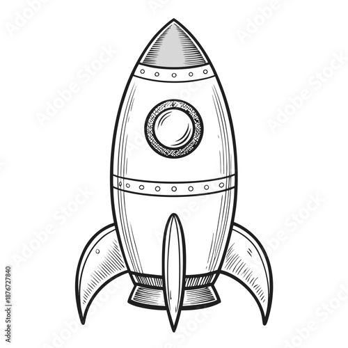 Rocket surfing in space vector illustration