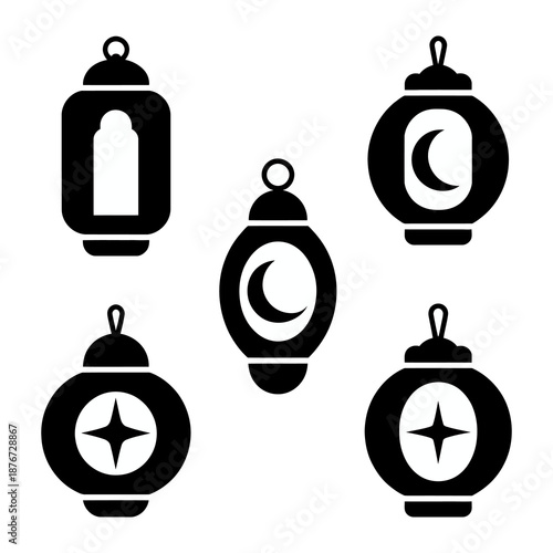 Elegant Lanterns: Intricate lanterns, their silhouettes adorned with celestial motifs, create a sense of enchantment. The varying designs celebrate the charm and artistry of traditional lighting.