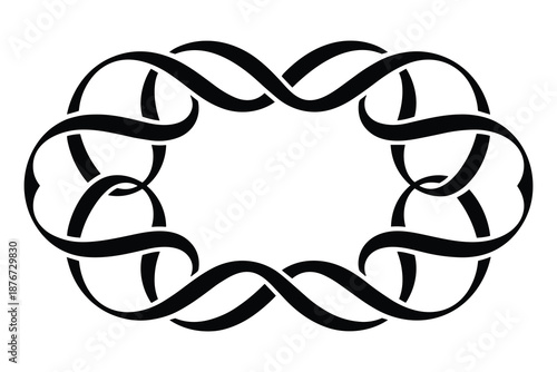 Intricate black and white knot design isolated on white background, Vector