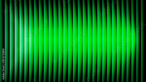 A bright green gradient background with vertical lines