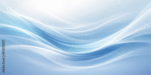 Digital abstract background with glowing soft blue waves and modern visual style
