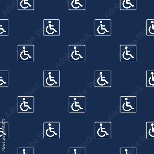 Wheelchair Symbol seamless pattern isolated on color background