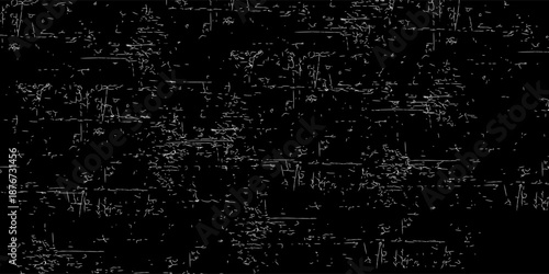 Noise vector abstraction. Small particles of debris and dust. Uneven and messy background. Grunge texture layer with fine grain isolated on a black background. Eps10, Vector illustration.
