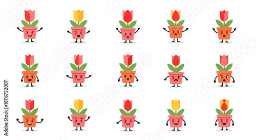 Colorful webcam flat icons set for video conferencing and computer camera devices.