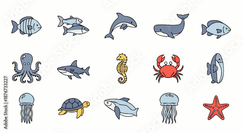 A vibrant and diverse collection of wild animal icons featuring safari and zoo creatures from around the globe, ideal for nature-themed projects, educational content, and engaging designs