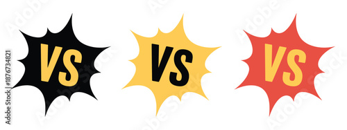 Versus vs letters vector logo template, featuring competition and battle icons, comics-inspired design with lightning effects, rivalry and game symbols, modern vector 