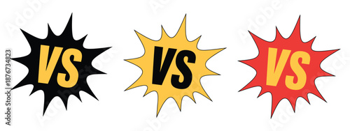 Versus vs letters vector logo template, competition and battle match icon, comics style design with lightning, rivalry and game symbol, perfect for esports, gaming events