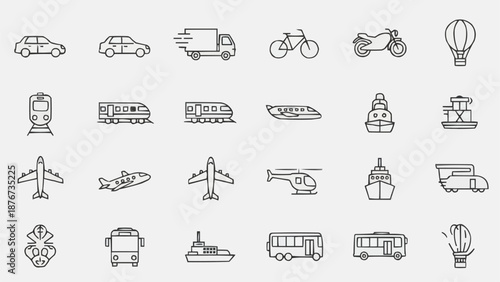 Collection of Transportation Icons.