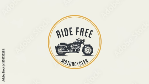 Vintage Motorcycle Emblem Ride Free Motorcycles.