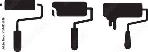 Paint roller tool set for interior design renovation and house wall painting