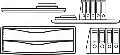 Office Supplies and Filing Systems Organization Illustration