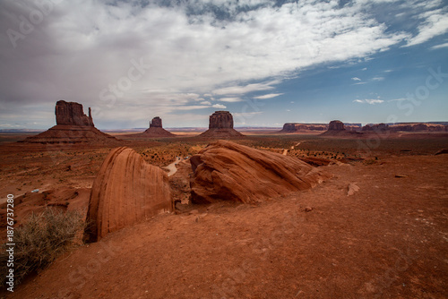 Wallpaper Mural National parks usa southwest area of giant rock formations and table mountains in Monument Valley Torontodigital.ca