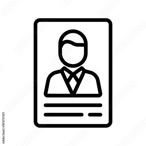 Modern ID Card Outline Illustration