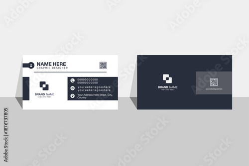 Professional modern business card or visiting card, editable template, corporate and creative stationery design.