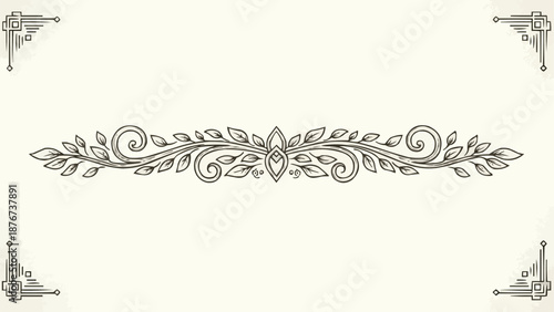 Elegant Vintage Floral Ornament Design Element.