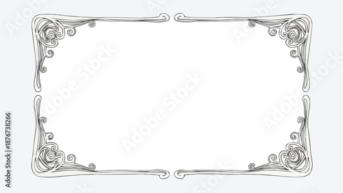 Elegant Art Nouveau Decorative Border Frame.